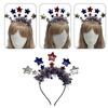 2024 Independence Gathering Star Headband Glittering Five Pointed Star Hairhoop Party Props  Festival Costume Hairband  Blue