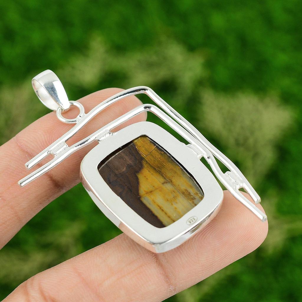 Töchtertag Sale Sterlingsilber Kokosnuss Jaspis Stein Verlobung Neu Anhänger