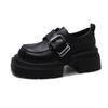 New Versatile Height-increasing Round-toed Thick-soled Loafers Single Shoes