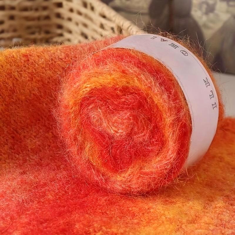 1PC Thread Multi-element Real Silk Pure Cotton Gradient Color Multi-functional Hand Woven Knit Yarn Handmade Gift