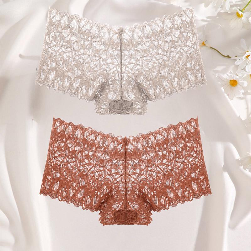 2 ks krajkové šortky pro ženy s nízkým pasem, květované spodní prádlo S-XL, sexy kalhotky pro dívky, dámské krajkové kalhotky, spodní prádlo