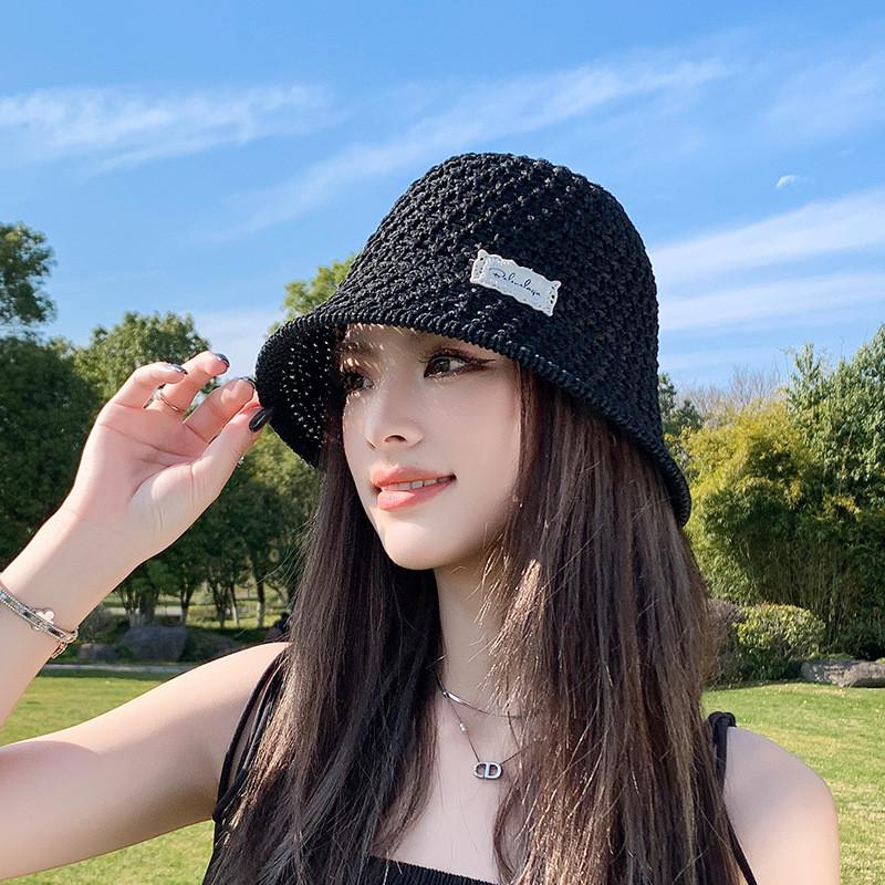 Summer Breathable Straw Hat With Wide Brim And Mesh Design For Beach And Sun Protection