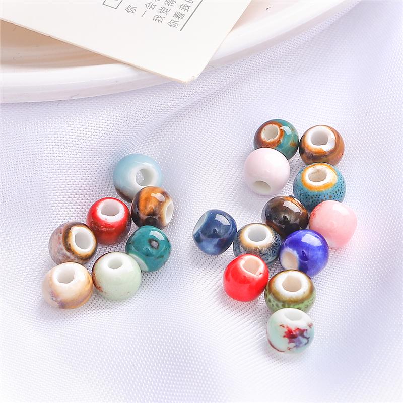 

20 шт 6 мм круглые бусины цветочные глазурованные фарфоровые бусины для изготовления ювелирных изделий своими руками