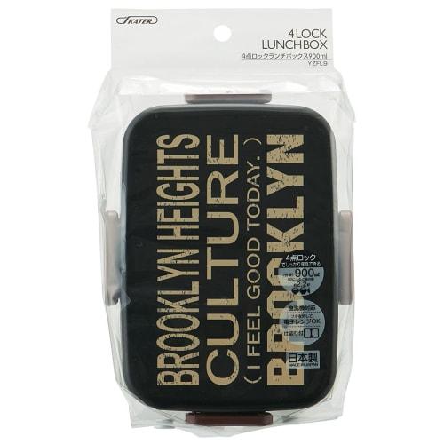 Skater 4 Point Lock Lunch Box 900ml Large Capacity Lunch Box 1 Tier Brooklyn Men's Made in Japan YZFL9