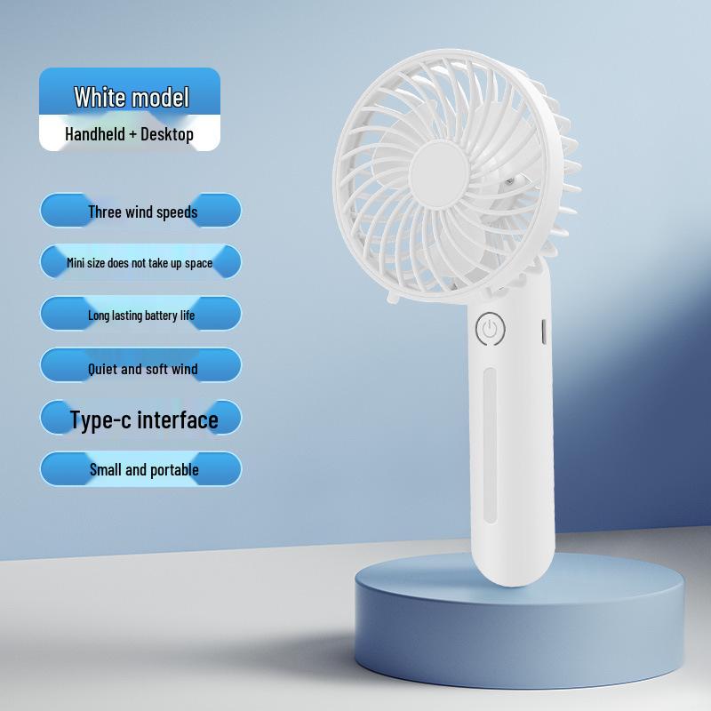 Five-Hole Mini Spray Fan: Portable, Folding, Clip-On, USB Chargeable Air Circulator with Light