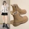 Tide Martin Boots Women's Autumn New British Platform Student Short Boots Versatile Locomotive Rhubarb Boots 2627