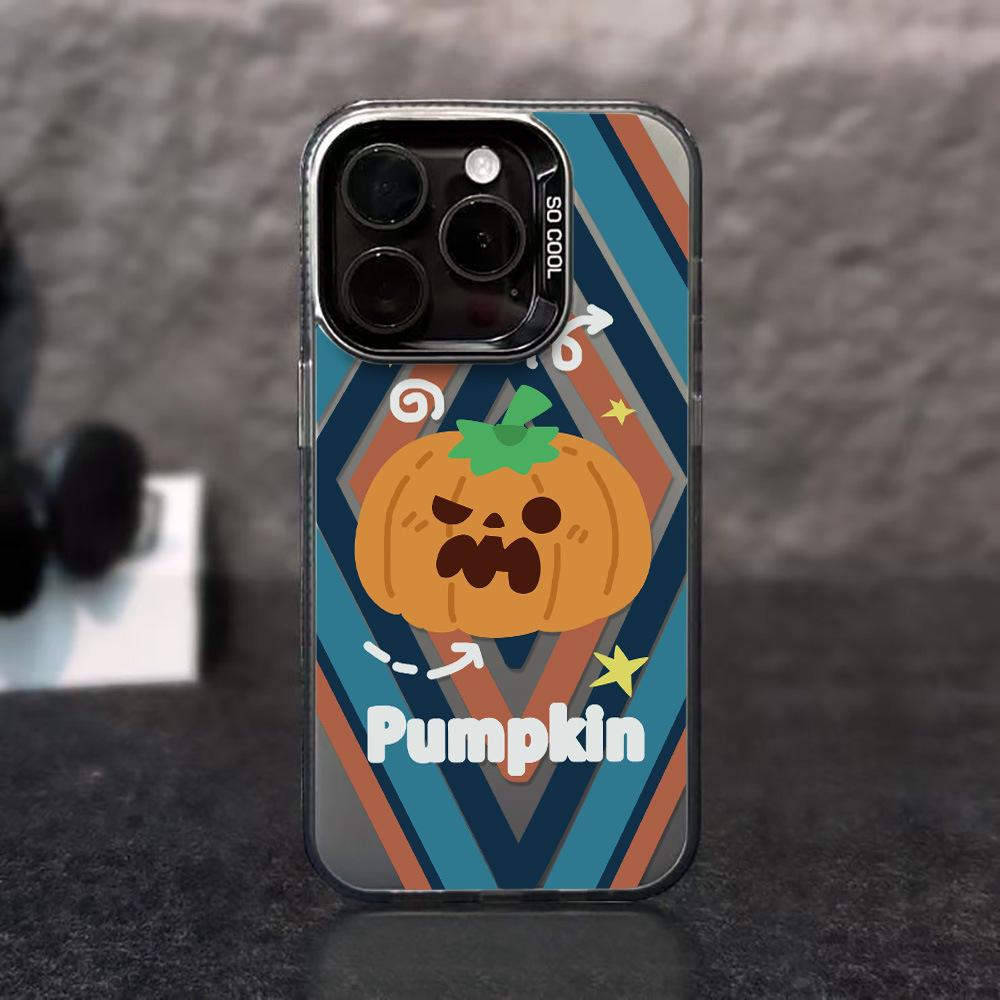 Halloween Pumpkin Ghost iPhone 17 Pro Max Case, Apple 15/16 Niche 14 Pro Large Hole