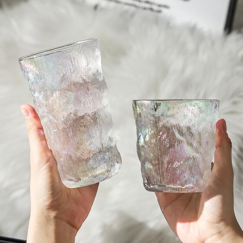 2pcs Sets Iced Coffee Latte Coffee Cups Colorful Cold Drink Mug Bar Premium Cocktail Glass Beverage Mug Water Cup Christmas Gift