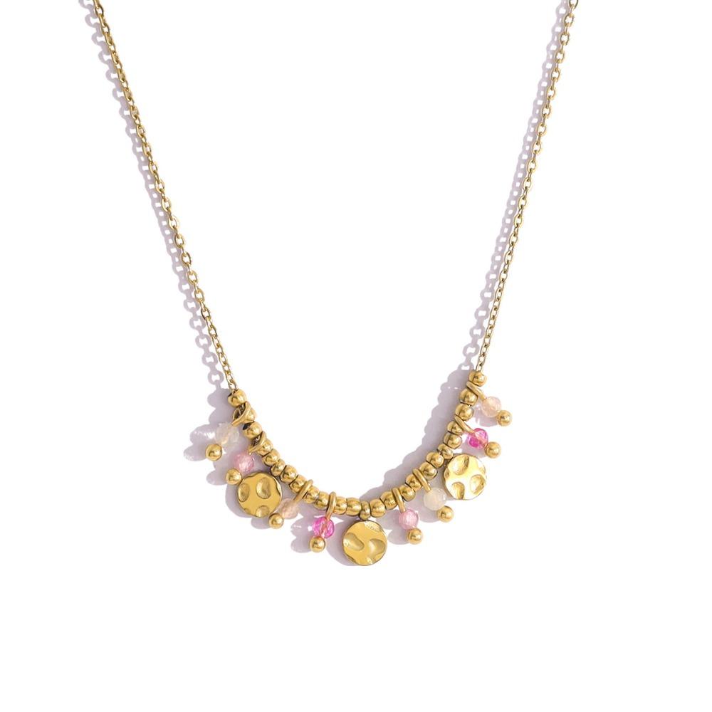 

Fashion Gold Plated Necklace Adjustable Waterproof Neck Chain Titanium Steel Choker for Women