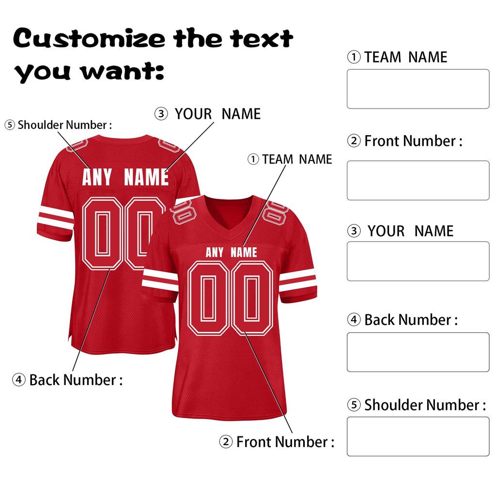 Custom Football Jerseys Personalized Printed Team Name & Number Sports Uniform For Men Women Youth