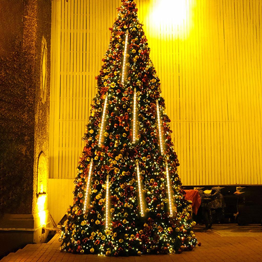 8Pcs/Set Meteor Shower Rain Light Low-Power Consumption Drop Icicle US/EU Plug Wedding Xmas String Fairy Strip Party Lights