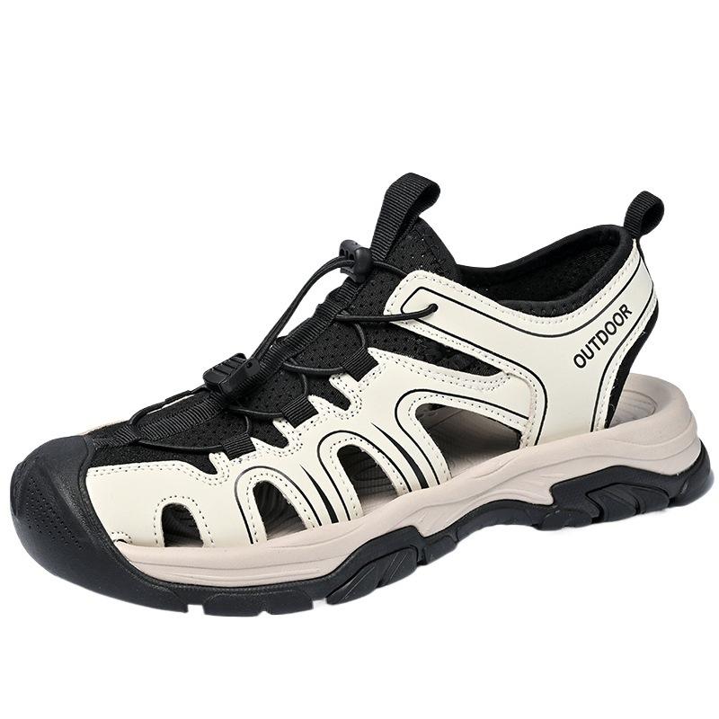 New summer men's bag head sandals breathable live broadcast explosion casual large size beach shoes hollow mesh shoes