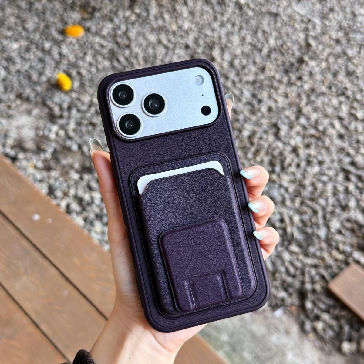 

Square Card Holder Slot Stand Anti-Drop Phone Case For iPhone 17 Air 16 15 14 Plus 13 Pro Max Wallet Pocket Fold Bracket Cover iPhone 13
