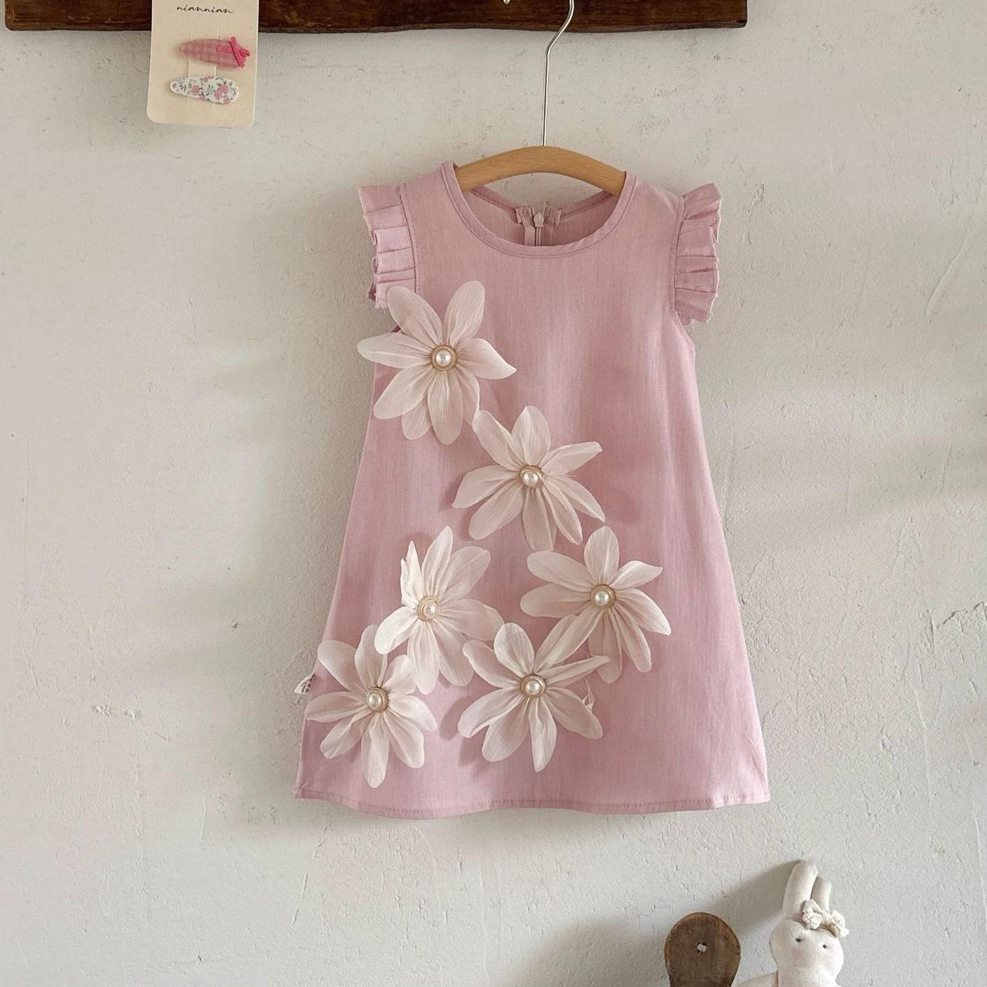 New Summer Fashion Baby Boys Girls Clothes Children Sleeveless Dress Infant Clothing Toddler Casual Cute Costume Kids Sportswear 2T розовый