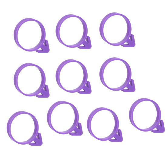 

10 шт., зажимы для кондитерских мешков, экологически чистые высокоэластичные силиконовые декоративные фиксаторы для кондитерских мешков для дома фиолетовый