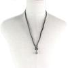 Great CHROME HEARTS Necklace Tiny Leather Blade Scroll Boro Chip Star Used