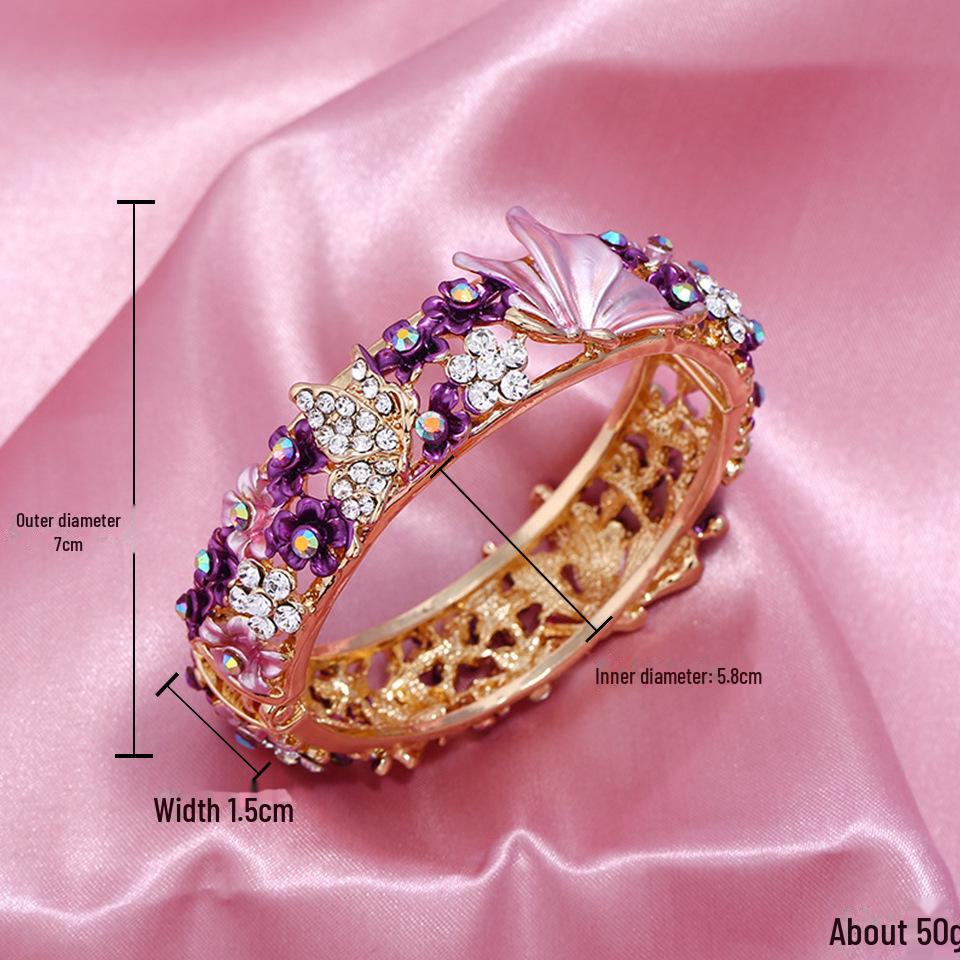 

Этнический стиль дворец роспись бабочка любовь цветок бриллиант открытый браслет модный аксессуар для женщин
