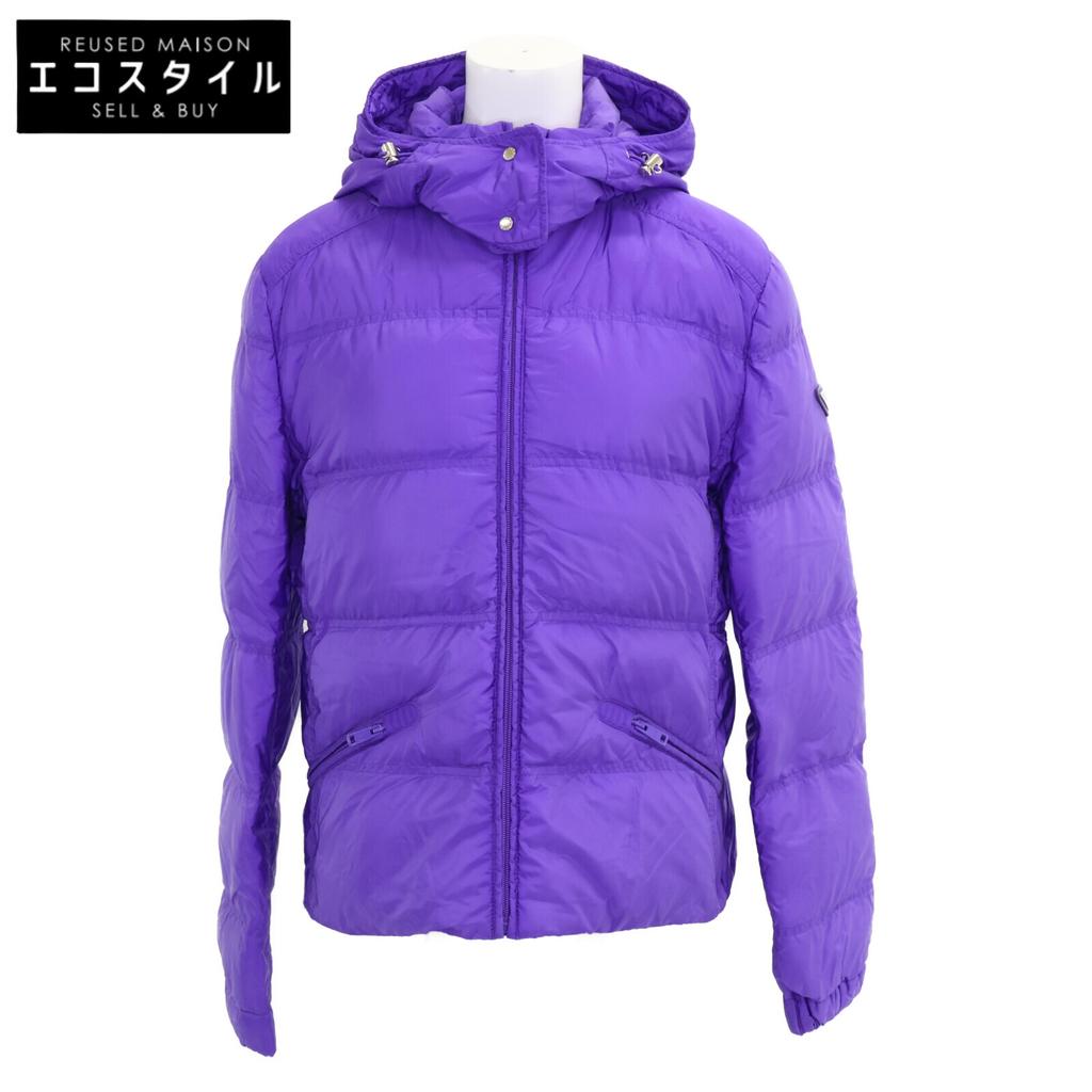 PRADA [Good condition/domestic regular] 290543 R192 Triangle logo plate hooded down jacket Jacket 42 purpleUsed