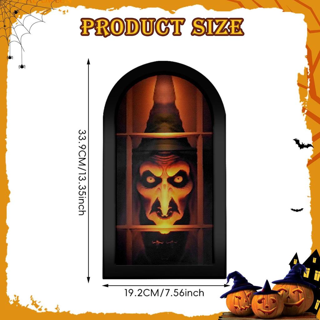 Halloween Novelty Witch Mirror Decoration with Creepy Eyes Eerie Tabletop Decorative