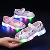 2026 Children's Light-Up Soft-Sole Princess Shoes - Cute Glowing Baby Walker Sandals, Japanese Style for Girls
