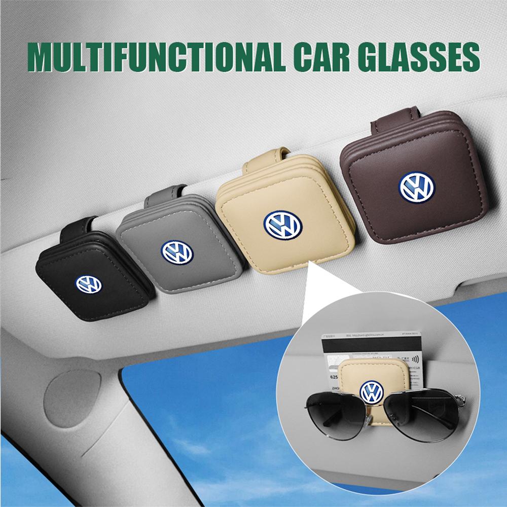 VW Car Sun Visor Glasses Clip Ticket Holder Sunglasses Fixed Clips For Volkswagen GTI Golf Polo Passat VW Tiguan T-ROC Jetta Taigo