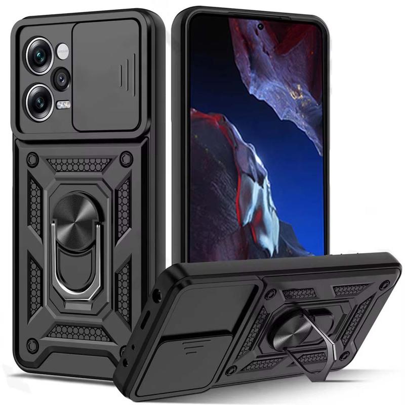Case For Redmi Note 11 12 13 Pro +/Note 11 12 13 11s 12s 10C 12C 13C Slide Camera Protector 360 Ring Armor PC Hard Cover