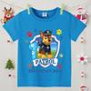 Paw Patrol Blue T-shirts for Boys Anime Cartoon Cute Birthday Clothing Children Summer Fashion Short Sleeved Shirt Kids Clothes