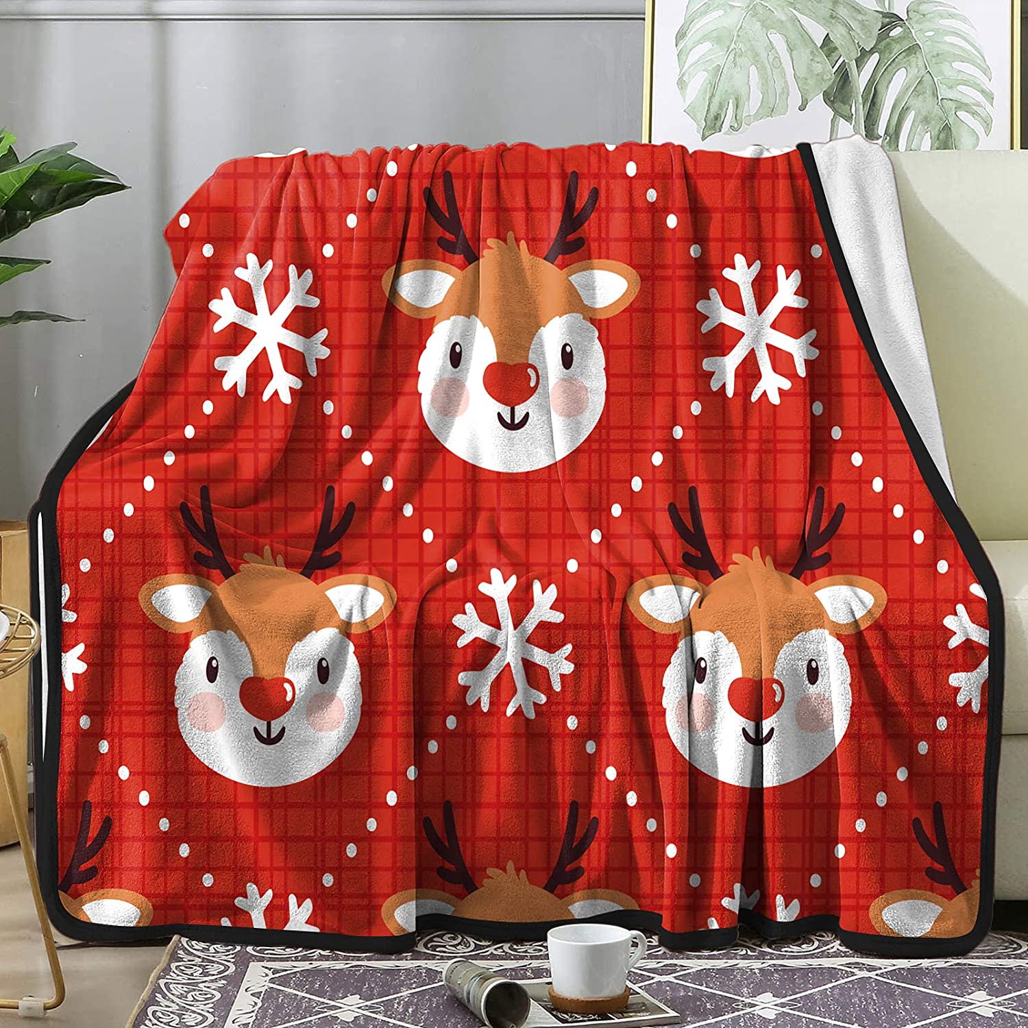 

Рождественское мягкое фланелевое флисовое одеяло с рисунком рождественского носка с изображением Санта-дерева, оленя, коричневого теплого уютного пледа для постельного белья, дивана 75x90cm