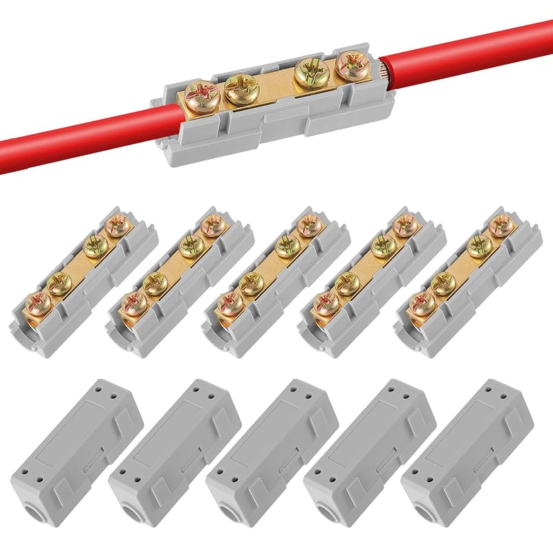 10Pcs 6 AWG Gauge Wire Connector Nut Kit, 80A Splicing Quick Wiring Connection Terminal, Circuit Connector Wire Connector with 20Pcs Screws and 10