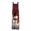 Women's Christmas Print Solid Wide Leg Strapless Tank Pocket Casual Onesie