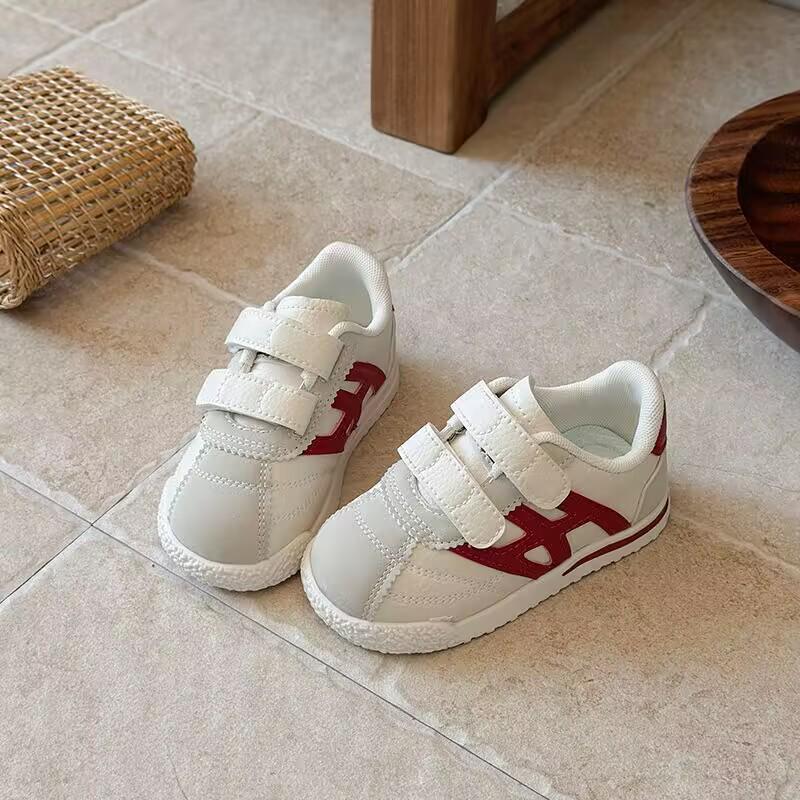 Kids' Stylish Velcro Loafers - Spring/Autumn 2026: Comfy White Shoes for Toddler Girls & Boys
