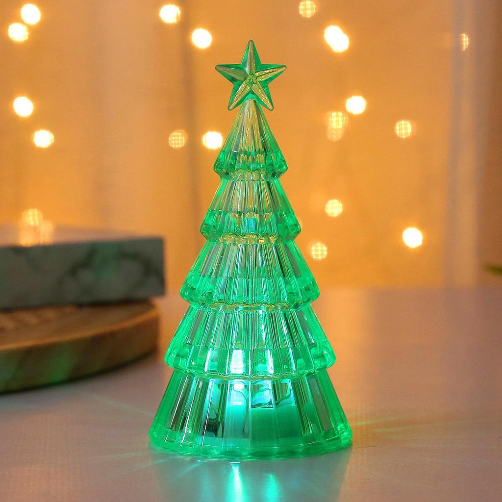 Leuchtender LED Kristall Weihnachtsbaum Nachtlicht Ornament