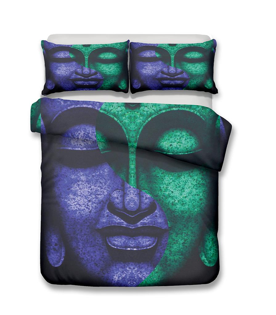 Buddha Duvet Cover Set Religion Mandala Style 3D Print Comforter Cover King Queen Size For Kids Teen Adult Polyester Bedding Set