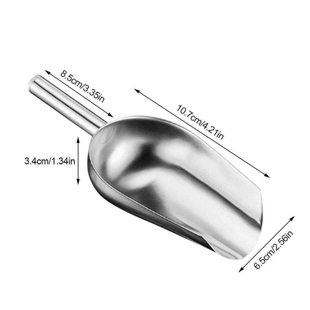 5PCS Silver Metal Scoop Set Stainless Steel Ice Scoop Set Premium Scoops Set Party