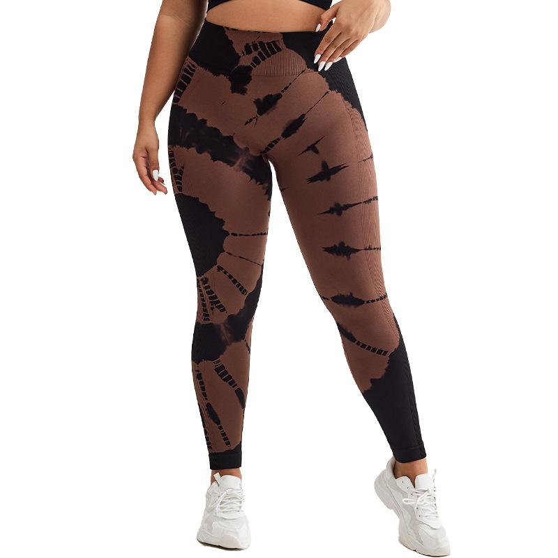 

Tie Dye Long Pants, High Waisted Peach Lifting Buttocks, Seamless Outerwear Jacquard Running Fitness Yoga Pants, Sports Tight Pants For Women XXXL