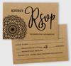 Inkdotpot 50 Blank RSVP Postcards Floral Kraft Rustic Print 4"X6" Response Cards,RSVP Reply Card For Wedding,Bridal Shower,Baby