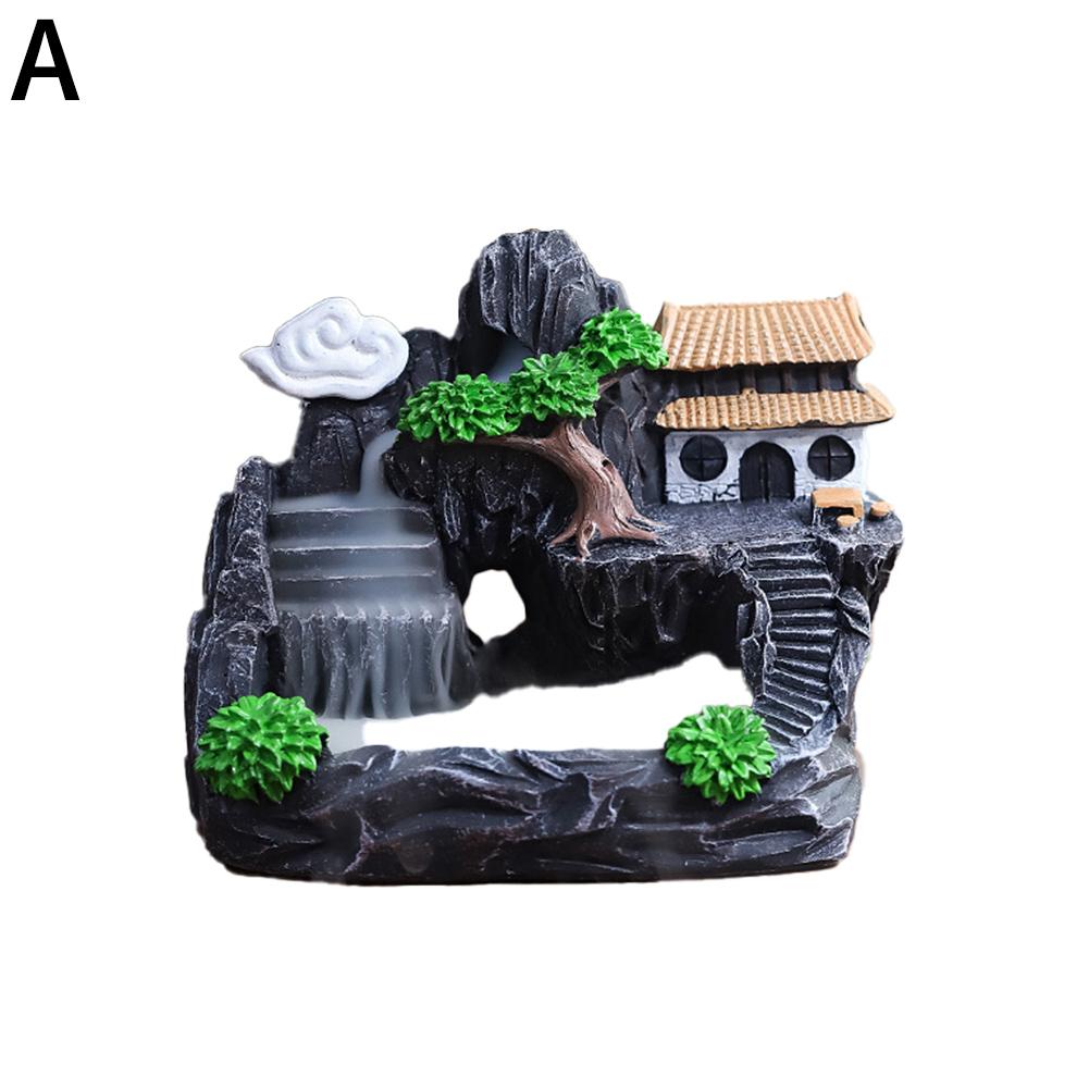 Creative Home Decorations Windproof Backflow Incense Fountain&Candlestick Ornaments Desktop Ind G6D8