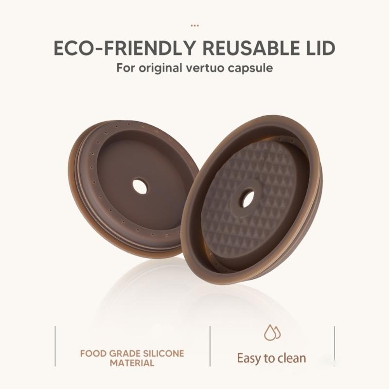2Pcs Capsules Pods Caps Lids For Line Refilled Capsules Reusable For Reusable Silicone Pod Cover Lid Kitchen