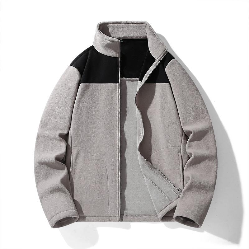 Autumn and Winter Cold and Warm Fleece Clothes for Men and Women Couples with The Same Fashion Color Matching Coat