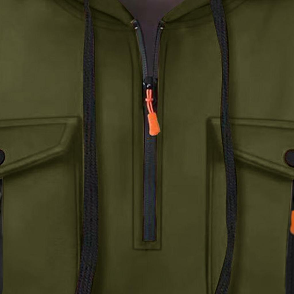 Men's Multi-Pocket Hoodie - Utility Hooded Sweatshirt