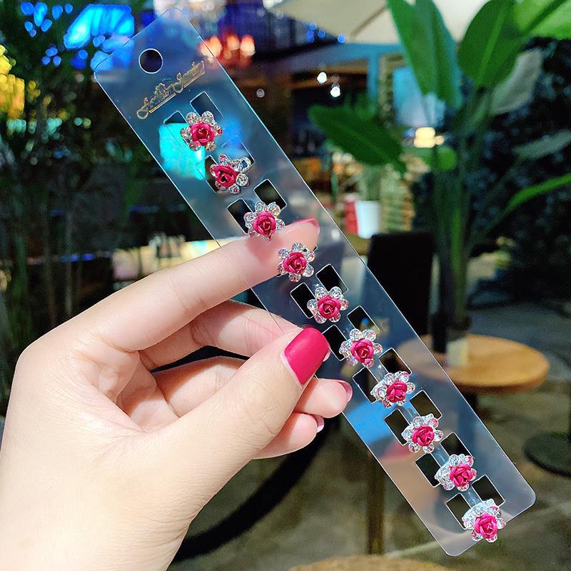 Princess Crown Baby Clip Hairstyle Children's Pearl Rhinestone Bean Buckle Hairpin Children's Girl Disc Hair Small Buckle Grab