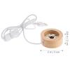 TOYMYTOY 5-Piece Set of LED Light Bases, Wooden Display Bases for Crystal Balls, USB Rechargeable, Ambient Lighting, Desk Lighting, for Object Display