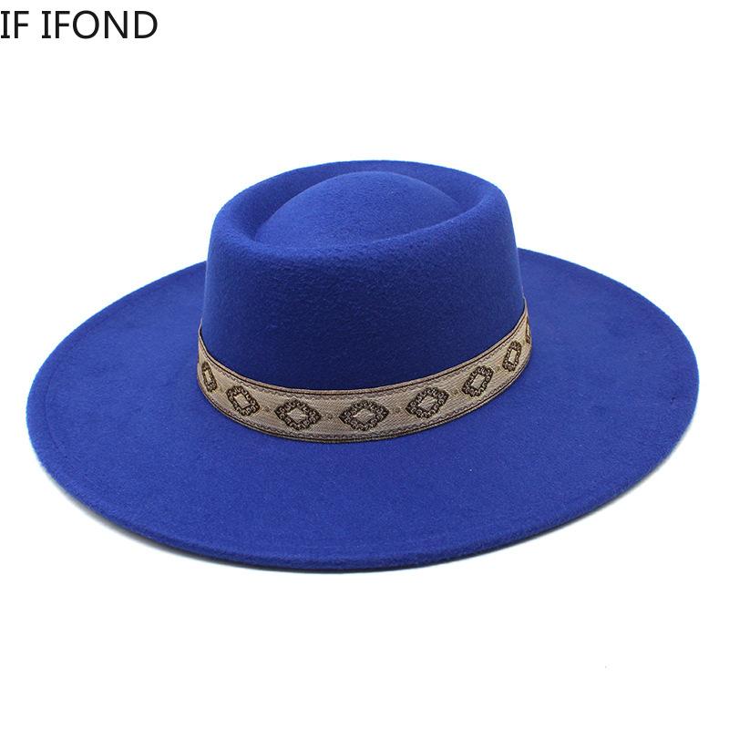 Retro British Style 9.5cm Wide Brim Bowler Woolen Jazz Fedoras Hat  Winter Ladies Elegant Wedding Party Hat Men Trilby Cap