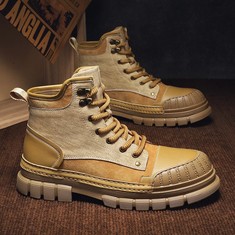 High Quality Mens Suede Leather Boots Anti-slip Outdoor Casual Hiking Boots New Fashion Thick Bottom Warm Plush Fur Winter Shoes