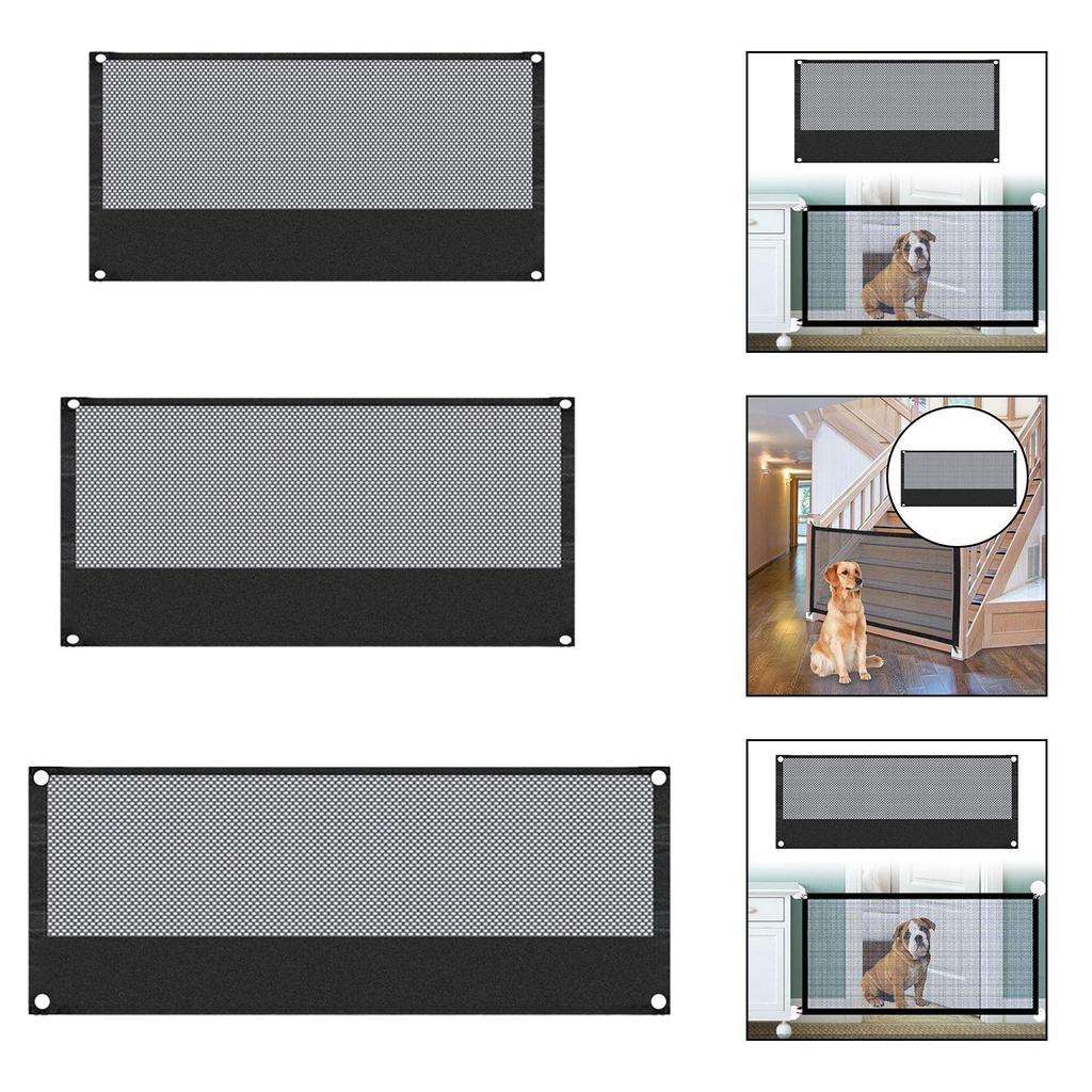 Multifunction Pet Gate Nylon Dog Barrier Indoor Outdoor Fence Protective Mesh for Kids and Animal Safety