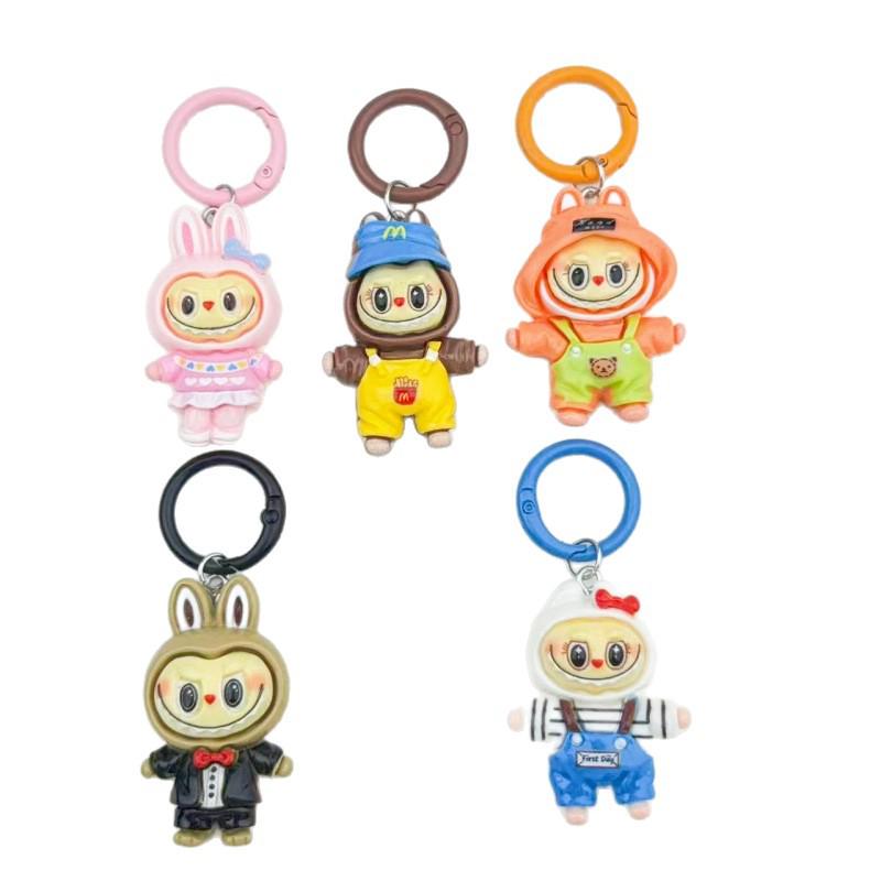 Cartoon DIY Harzpuppe Schlüsselanhänger Anhänger für Rucksack Dekoration