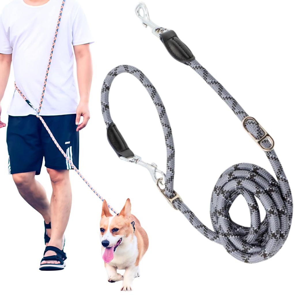 Mellbo Dog Shoulder for and Large Reflective Medium Leash, Leash, Extendable, Small, Medium, Dogs, Material, 6-in-1 Multifunctional, 2.6m, Gray, 1.0cm