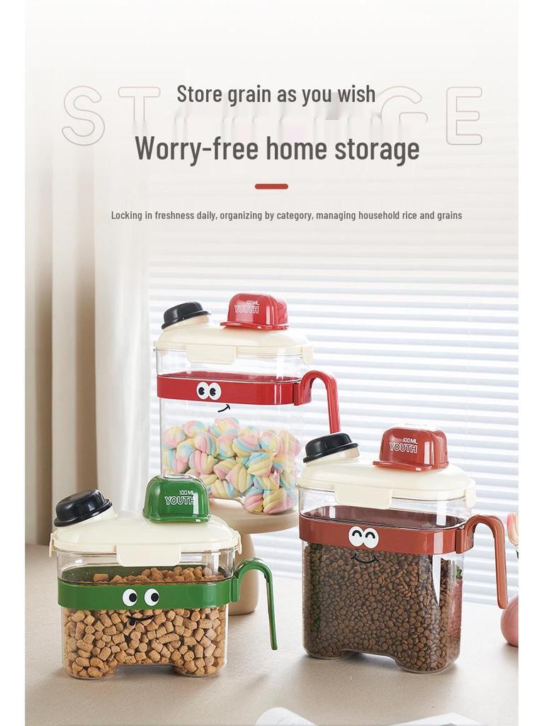 Pet Food Airtight Storage Container - Moisture-Proof Bucket for Cat and Dog Food