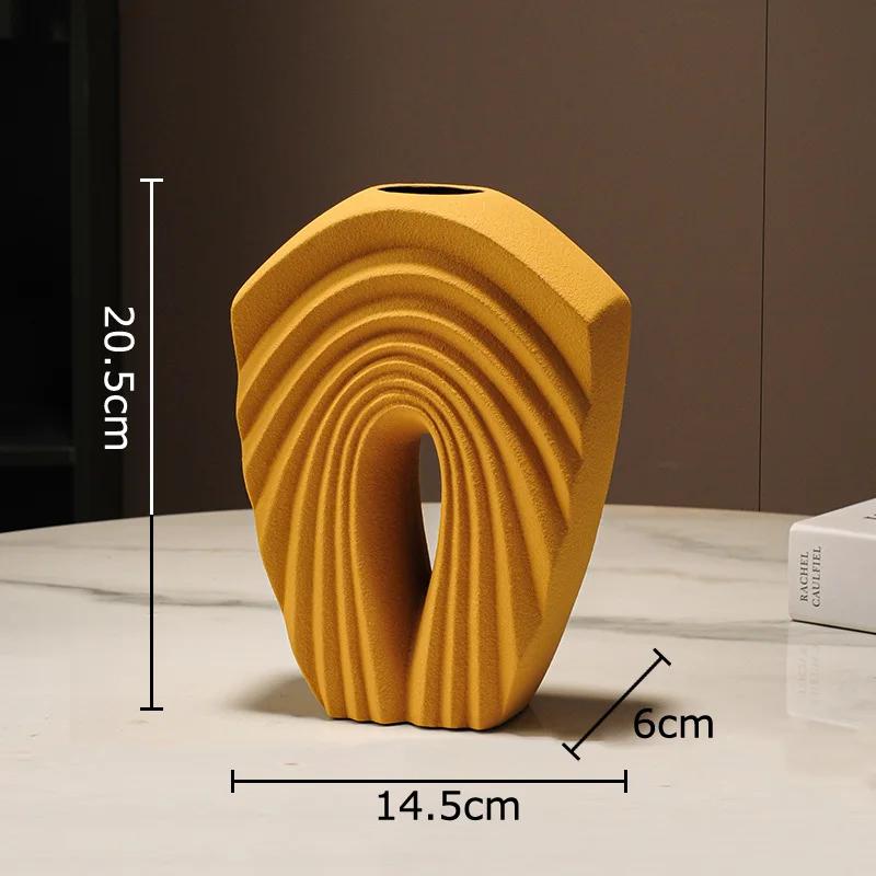 Creative StackedCeramic Vase Modern Geometric Plant Pots Table Decoration Flowers Arrangement Floral Vases Room Aesthetic Decor