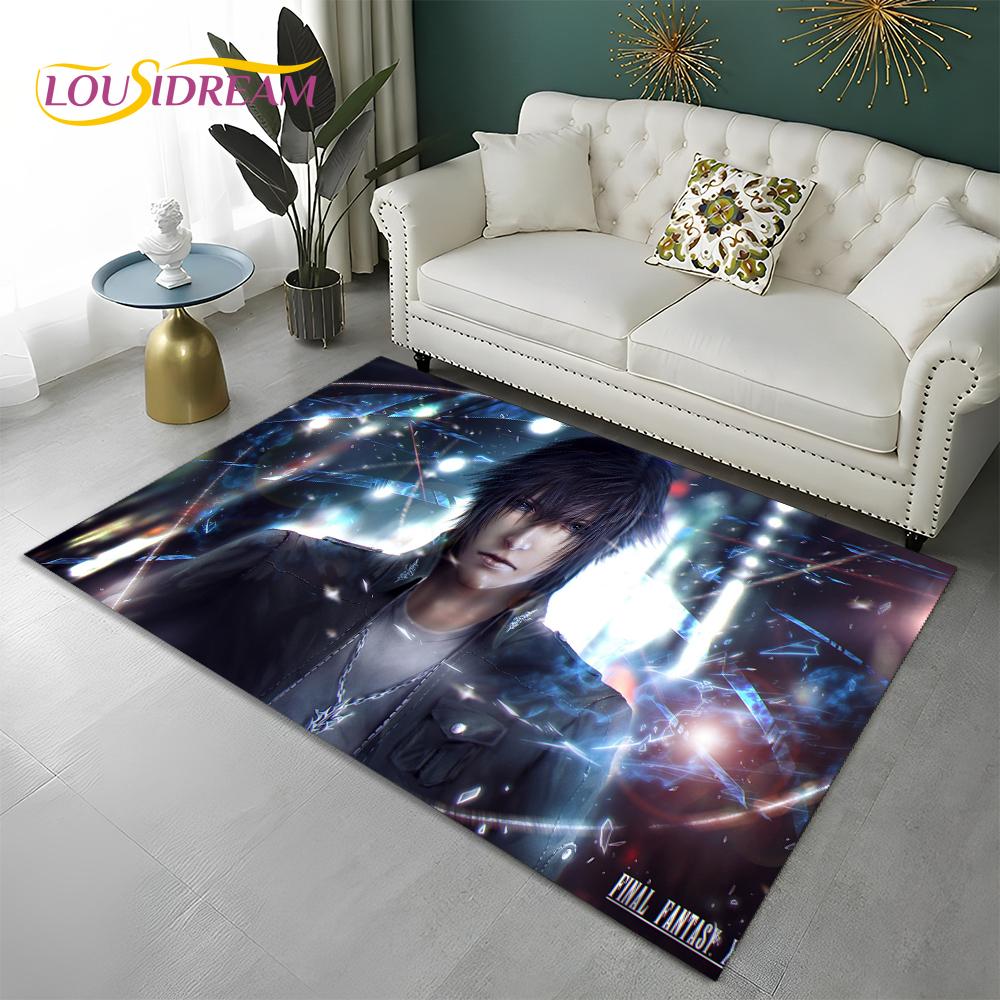 FF14 Gamer HD Final Fantasy Spiel 3D-Teppich für Zuhause, Wohnzimmer, Schlafzimmer, Sofa, Fußmatte, Dekor, Kinderbereich, rutschfeste Bodenmatte